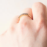 Veretta vintage in oro giallo 18K con zaffiri (0.35ctw ca.), anni ‘60/‘70