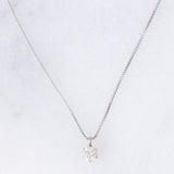 Collana punto luce vintage in platino con diamante di 0.15ct, anni ‘90/anni ‘2000