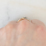 Anello Art Nouveau in oro giallo e bianco 14K con diamanti (0.30ctw ca.), anni ‘20