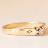Trilogy vintage in oro giallo 9K e diamanti (0.08ctw ca.), anno 1977