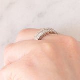 Anello a fascia vintage in platino con diamanti (1ctw), anni ‘80