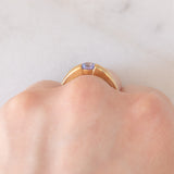 Solitario vintage in oro giallo 9K con tanzanite (0.57ct ca.)