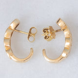 Orecchini a “C” vintage in oro giallo 18K con diamanti di taglio brillante (0.80ctw ca.), anni ‘70/‘80