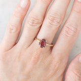 Solitario moderno in oro giallo 10K con granato (1.90ct ca.), anno 2017