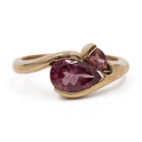 Anello vintage in oro giallo 9k con granati