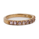 Anello vintage in oro giallo 9k con topazi rosa (0,64ct)