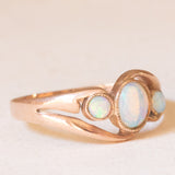 Trilogy vintage in stile Art Nouveau in oro giallo 8K con opali (0.35ctw ca.)