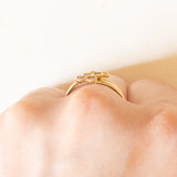Anello vintage in oro giallo 18K con rubini sintetici (0.30ctw ca.), anni ‘60