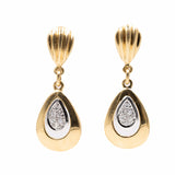 ORECCHINI PENDENTI VINTAGE IN ORO 18K CON DIAMANTI (0.12CTW CA.), ANNI ‘80