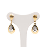 ORECCHINI PENDENTI VINTAGE IN ORO 18K CON DIAMANTI (0.12CTW CA.), ANNI ‘80