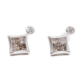 ORECCHINI GEOMETRICI VINTAGE IIN ORO BIANCO 18K CON DIAMANTI (0.80CTW)