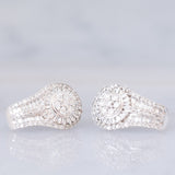 Orecchini vintage in oro bianco 14K con diamanti (0.90ctw ca.), anni ‘80