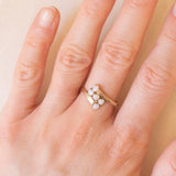 Anello vintage in oro giallo 9K con opali (0.35ctw ca.), anno 1981