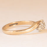 Anello vintage in oro giallo e bianco 9K con diamanti (0.08ctw ca.), anno 1991