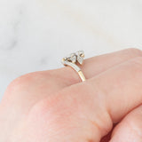 Anello Art Nouveau in oro giallo e bianco 14K con diamanti (0.30ctw ca.), anni ‘20