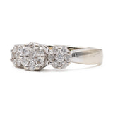 Anello “trilogy” vintage in oro bianco 14K con diamanti di taglio brillante (0.40ctw ca.), anni '80