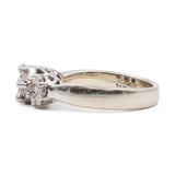 Anello “trilogy” vintage in oro bianco 14K con diamanti di taglio brillante (0.40ctw ca.), anni '80