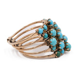 Anello vintage harem con 5 anelli in oro giallo 14k con turchesi