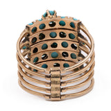 Anello vintage harem con 5 anelli in oro giallo 14k con turchesi