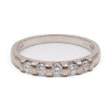Anello vintage a veretta in oro bianco 9k con diamanti (0,25ctw)