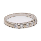Anello vintage a veretta in oro bianco 9k con diamanti (0,25ctw)