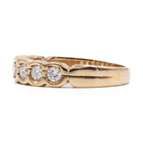 Anello vintage a veretta in oro giallo 14k con diamanti (0,63ctw), anni '70