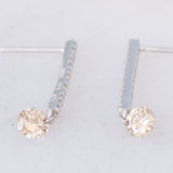 Orecchini pendenti vintage in oro bianco 18K con diamanti (0.44ctw)