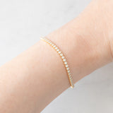 Bracciale tennis vintage in oro giallo 18K con diamanti (1.88ctw)