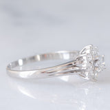 Anello a margherita vintage in platino con diamanti di taglio brillante (0.51ctw ca.), anni ‘70/‘80