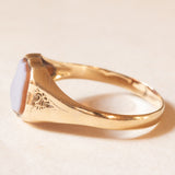 Anello da sigillo antico in oro giallo 9K con agata, primi del ‘900