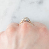 Anello a fiore vintage in oro giallo 9K con diamanti (0.18ctw ca.), anni ‘80