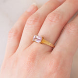 Anello da cocktail vintage in oro giallo 9K con ametrina (1.38ct)