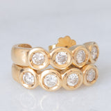 Orecchini a “C” vintage in oro giallo 18K con diamanti di taglio brillante (0.80ctw ca.), anni ‘70/‘80