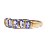 Anello vintage in oro giallo 9k con tanzaniti (1.20ctw)