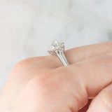 Anello a margherita vintage in platino con diamanti di taglio brillante (0.51ctw ca.), anni ‘70/‘80