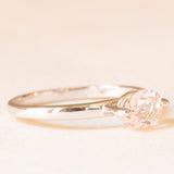 Solitario vintage in oro bianco 9K con morganite rosa chiaro (0.60ct ca.)
