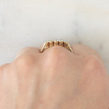 Veretta antica in oro giallo 14K e platino con diamanti di taglio vecchia Europa (0.20ctw ca.), anni ‘20