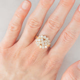 Anello vintage in oro giallo 14K con diamanti di taglio brillante (1.90ctw ca.), anni ‘70