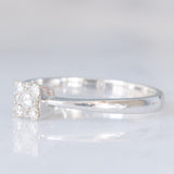 Anello vintage in oro bianco 9K con diamanti (0.15ctw ca.), anni ‘80/‘90