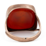 Anello antico in oro rosa 8k con corniola incisa, primi del '900