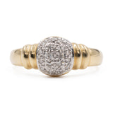 Anello vintage in oro giallo 14k e diamanti (0,08ctw)