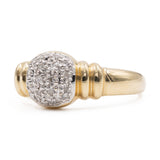 Anello vintage in oro giallo 14k e diamanti (0,08ctw)
