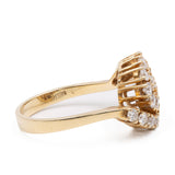 Anello vintage tourbillon in oro giallo 14k con diamanti (1ctw), anni '70