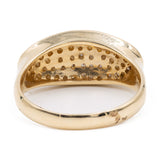 Anello vintage in oro giallo 14k con pavè di diamanti (0,30ctw), anni '80