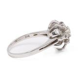 Anello vintage in oro bianco 14k con diamanti (0,60ctw), anni '70