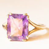 Anello da cocktail vintage in oro giallo 9K con ametista (3.80ct ca.), anno 1999