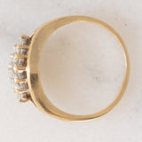 Anello vintage in oro giallo 9K con diamanti (0.19ctw ca.), anni ‘70/‘80
