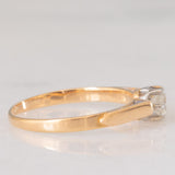 Solitario antico in oro giallo 18K con diamante di taglio vecchia miniera (0.22ct ca.), anni ‘20/‘30