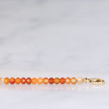 Collana vintage in oro giallo 9K e con corniola