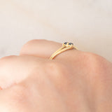 Anello Toi et Moi vintage in oro giallo 18K con zaffiri, anni ‘70